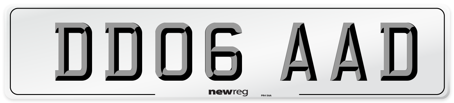 DD06 AAD Number Plate from New Reg
